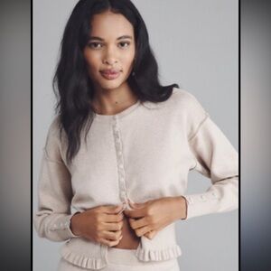 Pilcro Tan Button-Up Cardigan